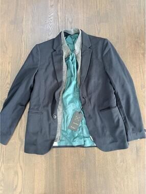 Zara Blazer Zipper Jacket Closure Buttoned Exterior Mens Sz Medium NEW w/ Tags